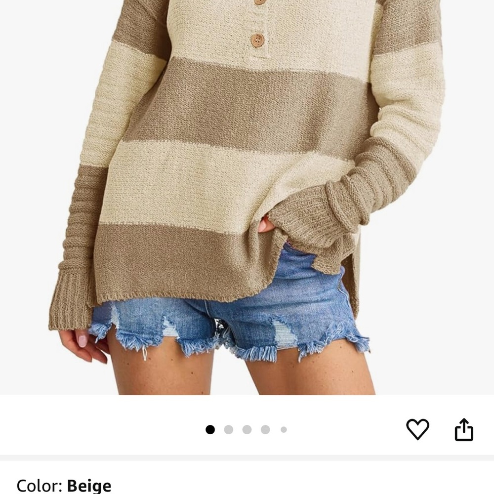 Striped Beige and Brown Women's Sweater